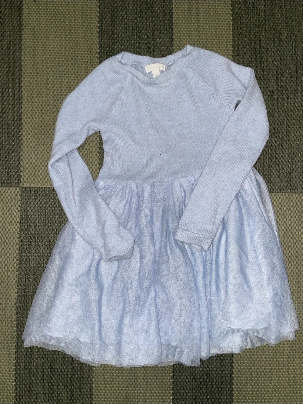 btween Light Blue Long-Sleeve Tulle Dress